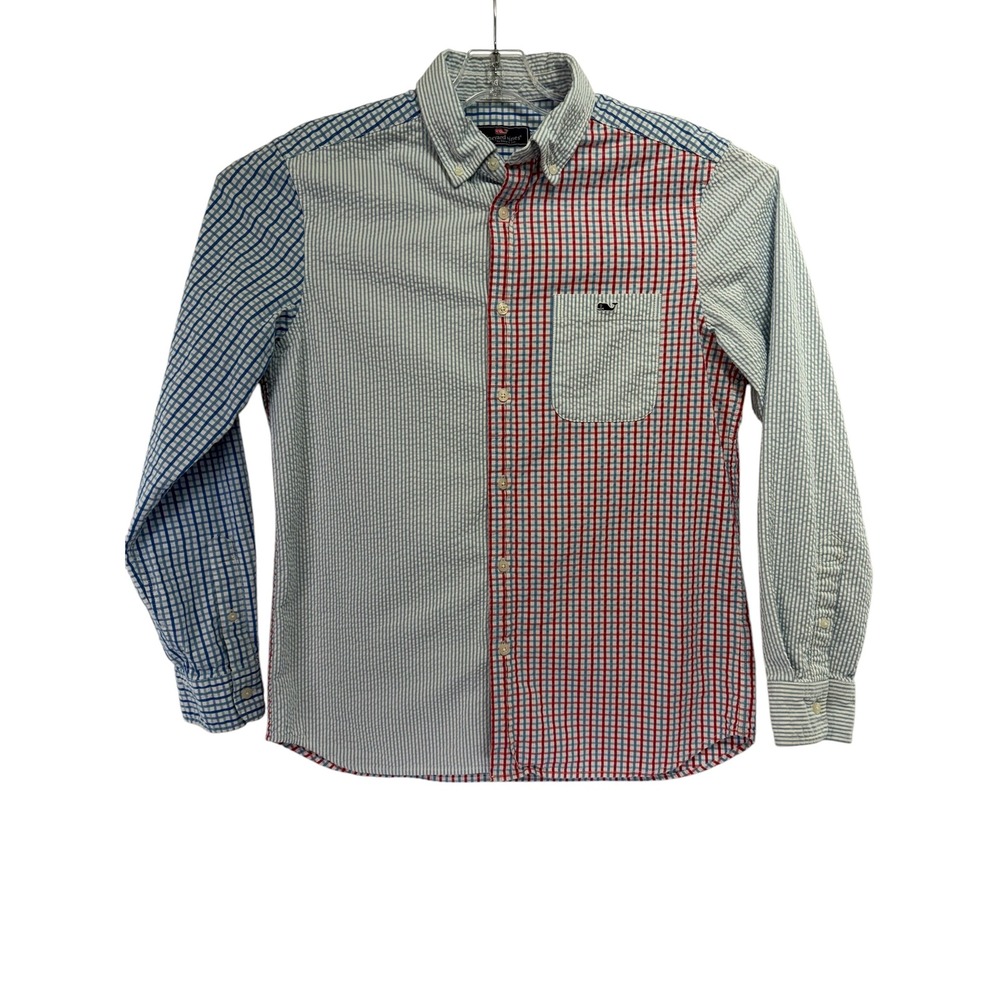Vineyard Vines Seesucker Multicolor Mens Large Mixed Pattern B/D L/S Shirt (U8) - Picture 4 of 6
